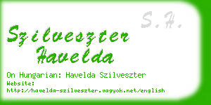 szilveszter havelda business card